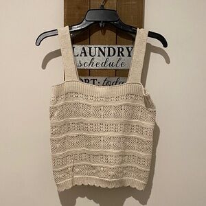 SO Cream Knit Women's Tank Top